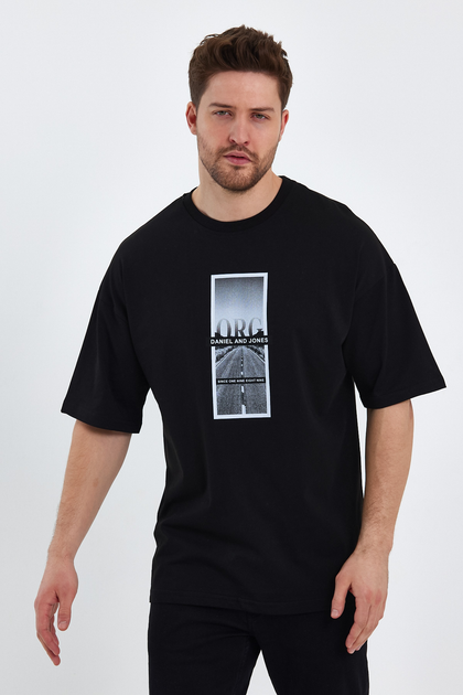 Футболка оверсайз с принтом Trend Collection 2104 черный 2XL от ...
