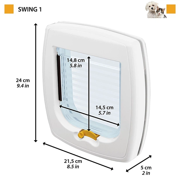 Drzwiczki dla kotów i psów FERPLAST Swing 1 215 x 240 mm brązowe (72101012) - obraz 2