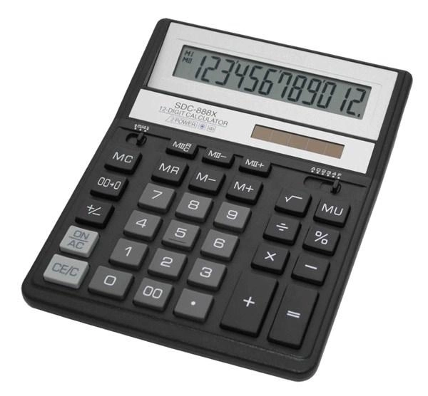 Kalkulator elektroniczny Citizen 12-cyfrowy (SDC-888XBK) - obraz 1