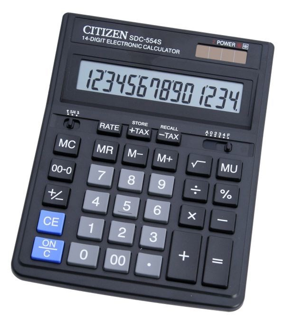 Калькулятор електронний Citizen SDC-554S 14-розрядний - зображення 1