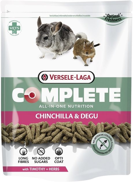 Karma dla szynszyli i koszatniczek VERSELE - Laga Complete Chinchilla & Degu granulowany 500g (612552) - obraz 1