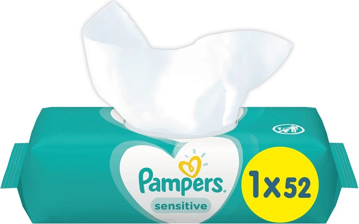 Chusteczki nawilżane dla niemowląt Pampers Sensitive 52 szt. (8001841041391) - obraz 3