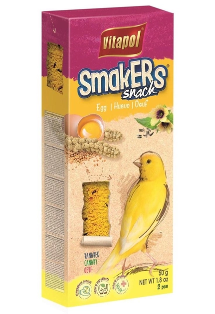 Przekąska Vitapol Smakers dla kanarków z jajkiem 2 szt (5904479025074) - obraz 1