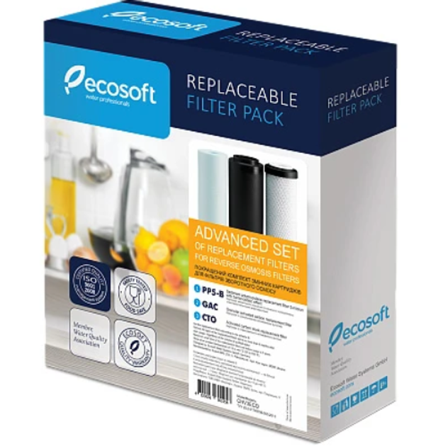 Комплект картриджів Ecosoft CHV3ECO 1-2-3 покращений для фільтрів зворотного осмосу - зображення 2