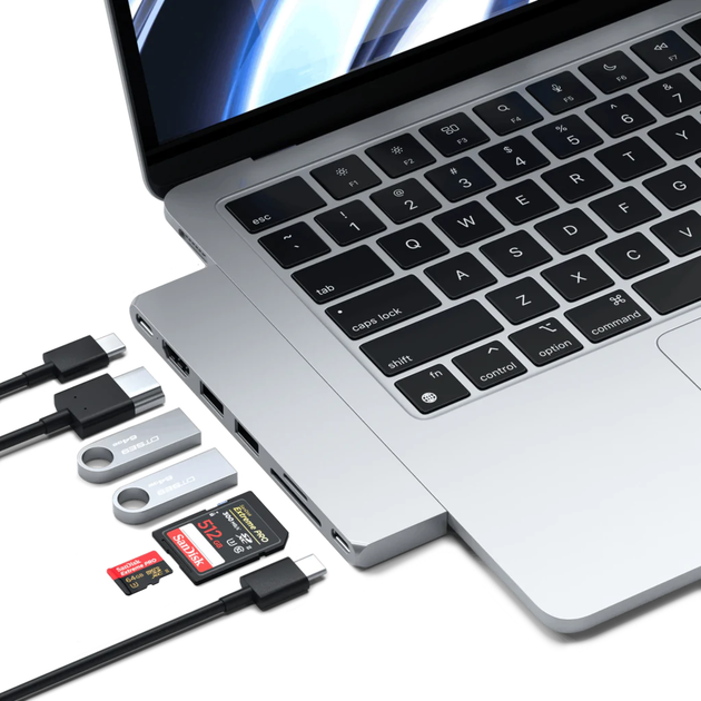 Хаб-адаптер Satechi Aluminum USB-C Pro Hub Slim Adapter, Silver (ST-HUCPHSS) - изображение 6