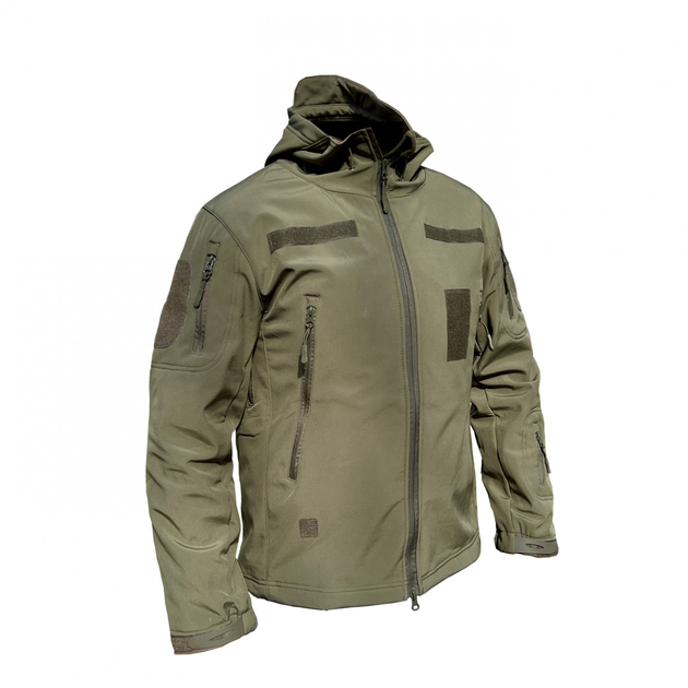 Куртка софтшелл олива тактична куртка Soft Shell непромокаюча армійська куртка для військових розмір XL - изображение 2