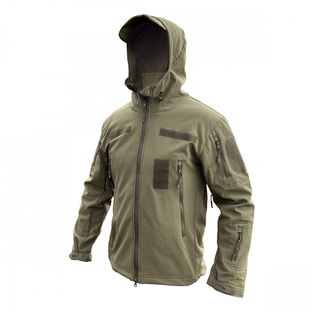 Куртка софтшелл олива тактична куртка Soft Shell непромокальна армійська куртка для військових розмір S - зображення 1