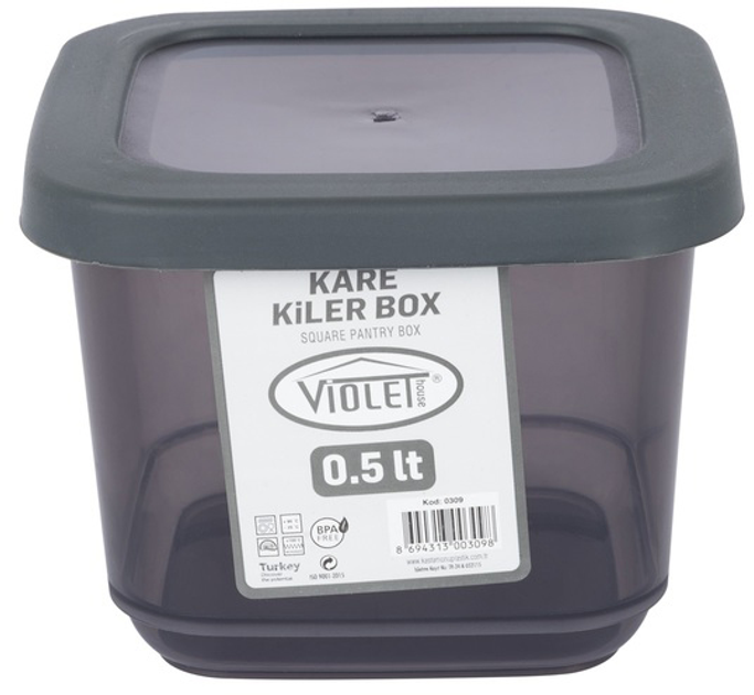 Контейнер для сыпучих продуктов Violet House 0309 Transparent Black 0.5 л (0309 Transparent Black) - изображение 2