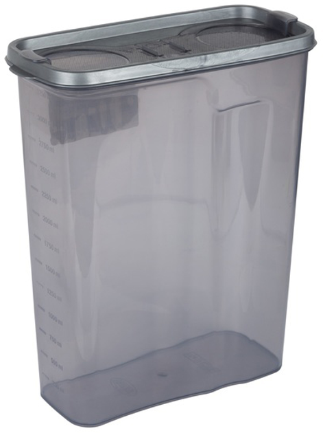 Контейнер пластиковый для сыпучих продуктов Violet House 0550 Transparent Black 3.25 л (0550 Transparent Black) - изображение 3