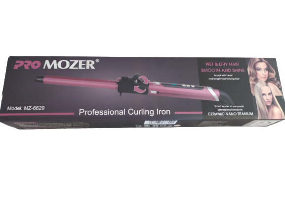 Керамическая плойка для волос ProMozer PM-6629 9мм/13см, 80-230С, 100-240v, 45-65Вт, 15 режимов, тонкая плойка - изображение 2