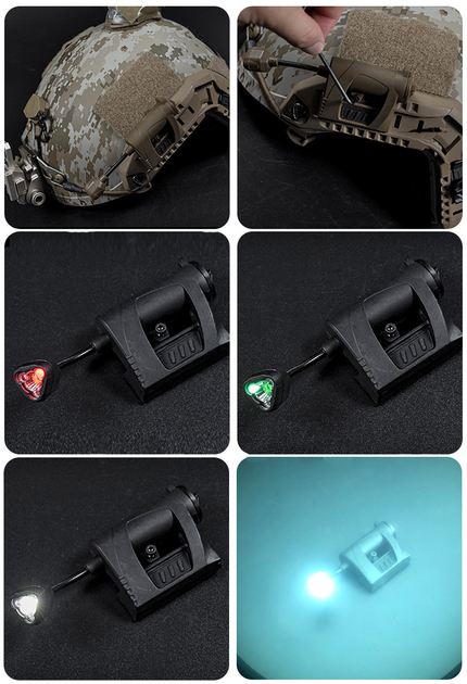 Ліхтарик тактичний на шолом WoSport MPLS CHARGE LT-09 IPX5 Чорний - зображення 2