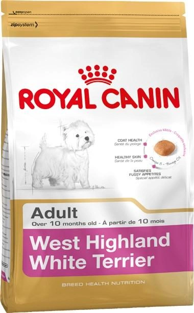 Сухий повнораційний корм для дорослих та старіючих собак породи Вест-хайленд-уайт-тер'єр Royal Canin West Highland White Terrier Adult віком 10 місяців та старше 3 кг (3182550811774) (3981030) - зображення 1