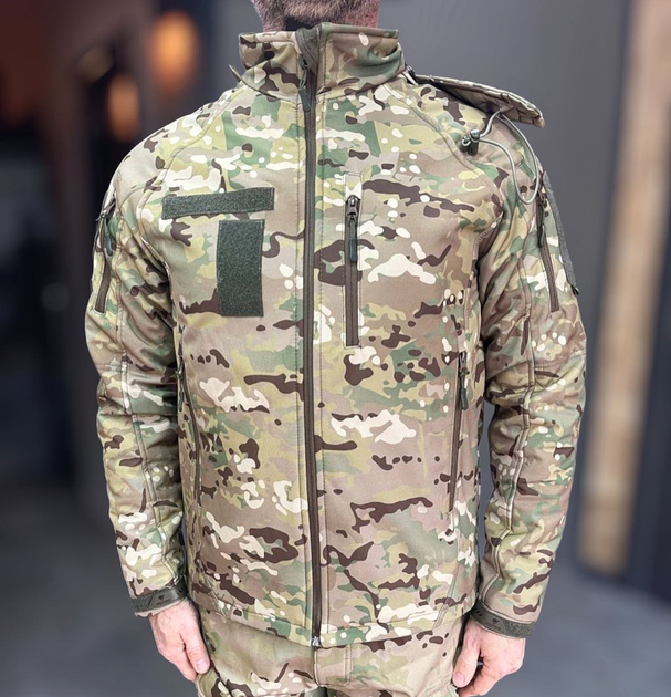 Куртка тактична зимова Softshell, Wolftrap, Мультикам, розмір 3XL, тепла зимова куртка для військових софтшел - зображення 1