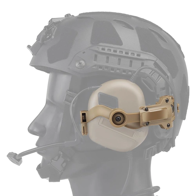 Кріплення "чебурашки" адаптер для активних навушників на тактичний шолом кронштейн BeArmD Тан (1489903) - зображення 1