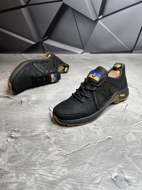 Мужские черные тактические кроссовки из высококачественного натурального нубука размер 42 - изображение 2