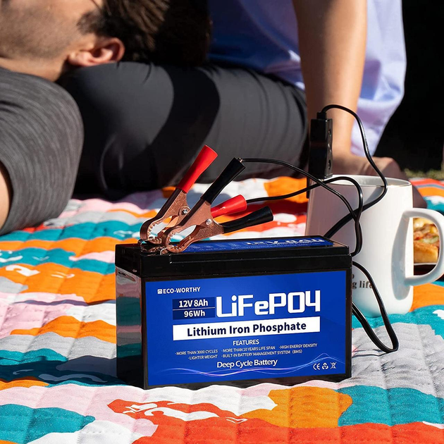 Аккумулятор Eco Worthy LiFePO4 12V 8Ah (96Wh), 3000+ циклов - изображение 8