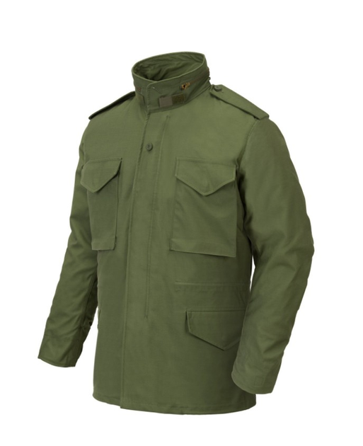 Куртка (Сатин) M65 Jacket - NyCo Sateen Helikon-Tex Olive Green XL/Regular Тактическая мужская - изображение 1