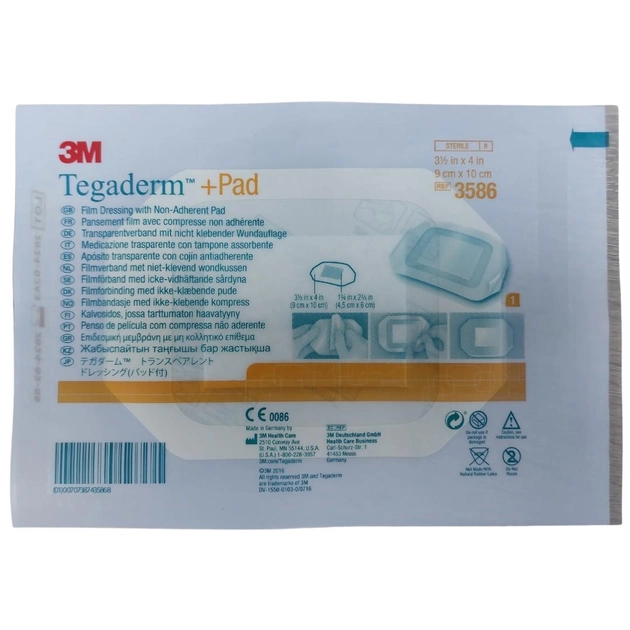 Пленочная повязка с неприлипающей подушечкой Tegaderm™ + Pad 3586 (9 x 10 см) - изображение 1