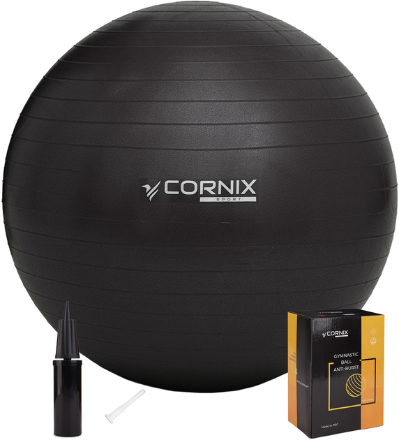 Мяч для фитнеса (фитбол) Cornix 55 см Anti-Burst XR-0014 Black – фото ...