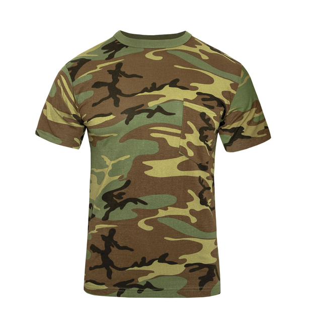 Футболка Rothco Woodland Camo T-Shirt з кишенею Камуфляж XL 2000000096674 - зображення 1
