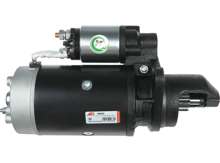 Стартер AS аналог Bosch 24V 4.0kW 9 зубів для Mercedes OE 0001368307, CS120 As (S0002) - Фото 1 Стартер AS аналог Bosch 24V 4.0kW 9 зубів для Mercedes OE 0001368307, CS120 As (S0002) - зображення 1