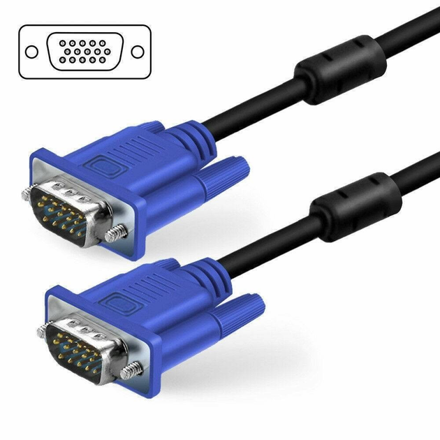 Кабель для монитора VGA-VGA Male/Male 3м (2 феррита) ВГА шнур ...