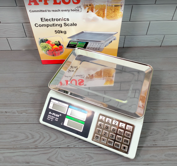 Весы торговые A-Plus электронные до 50кг белый (SC-1645) - Фото 2 Весы торговые A-Plus электронные до 50кг белый (SC-1645) - изображение 2