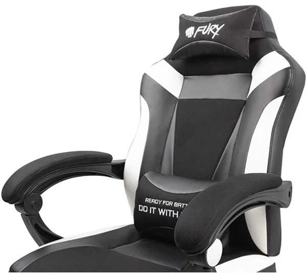 Fotel gamingowy Fury Gaming Chair Avenger M+ Black-White (NFF-1710) - obraz 8