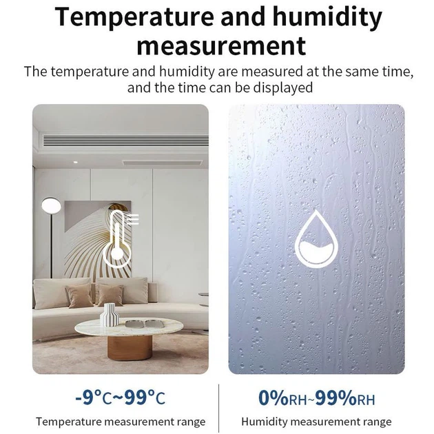 Wifi смарт датчик температури та вологості, годинник Tuya Temperature & Humidity Sensor, віддалений моніторинг - зображення 9