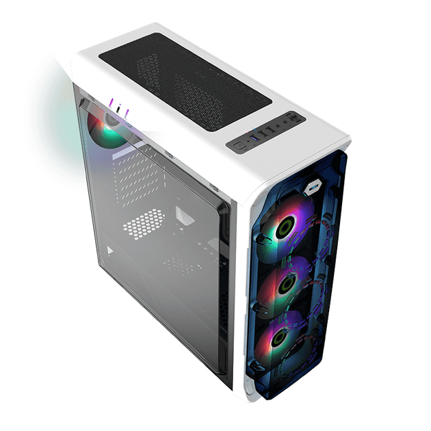 Корпус компьютерный ATX GameMax StarLight W-FRGB без блока питания/Middle tower/RGB-подсветка/боковое окно Белый - изображение 3