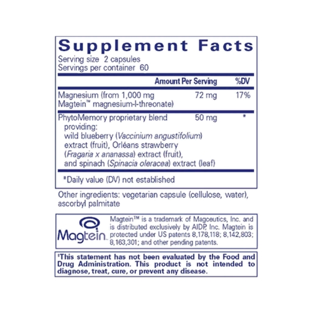Микроэлемент Магний Pure Encapsulations CogniMag (Magtein) 120 Caps ...