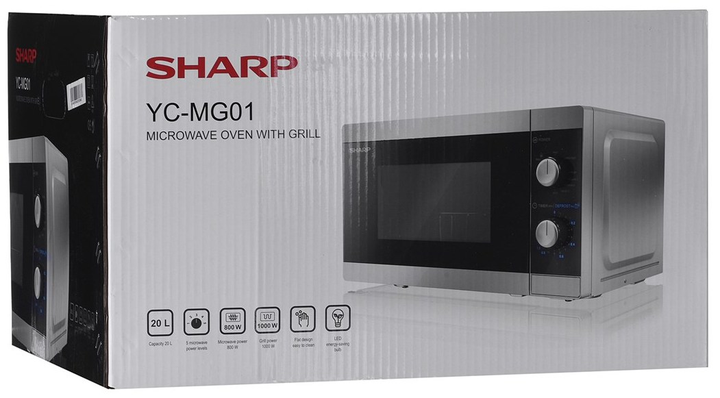 Мікрохвильова піч Sharp YC-MG01E-S - зображення 6