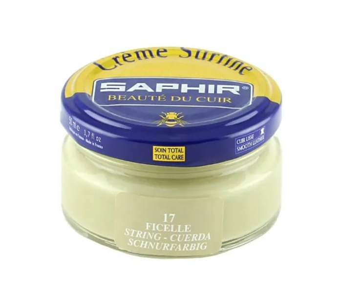 Увлажняющий крем для обуви Saphir Creme Surfine, цвет охра, 50 мл ...