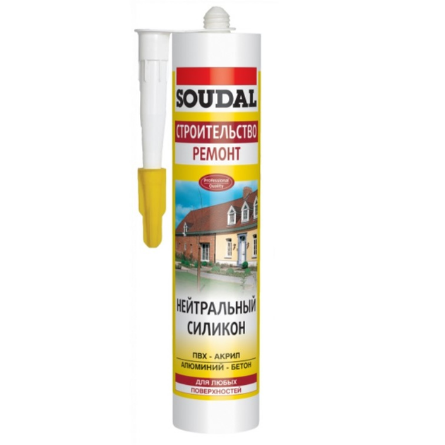 Силиконовый герметик SOUDAL герметик нейтральный прозрачный 280 мл ...