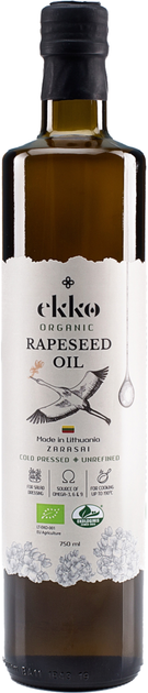 Масло органическое рапсовое Foksas Ekko Нерафинированное Холодного ...