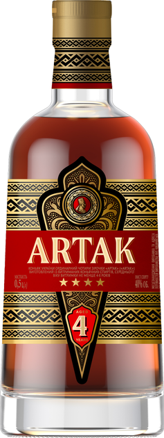 Коньяк Украины Artak 4 года выдержки 0.5 л (4820189292616) - изображение 1
