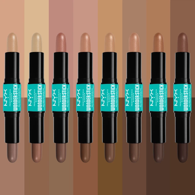 Sztyft do konturowania twarzy NYX Professional Makeup Wonder Stick Highlight & Contour dwustronny 01 fair 2x4 g (0800897100018) - obraz 4