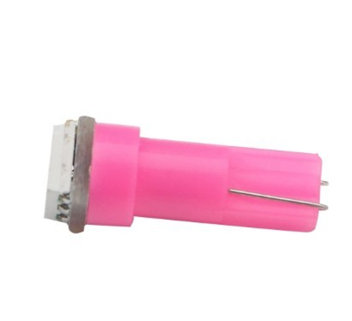Светодиодная лампа Т5 (W1,2W W2x2,6d) 1 SMD 5050 12V Розовая Autoexpect ...