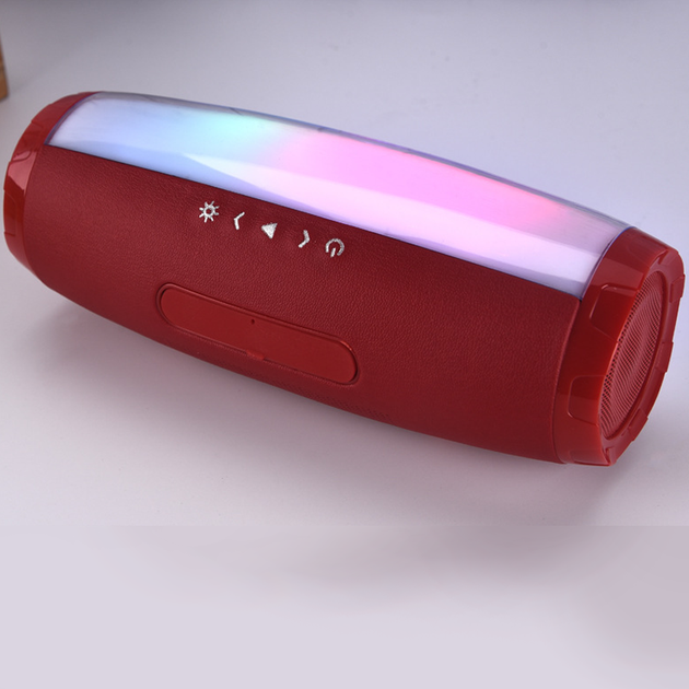Бездротова Bluetooth колонка з RGB підсвічуванням T&G TG165C-LED зі світломузикою, USB, microSD, FM радіо Red - зображення 7