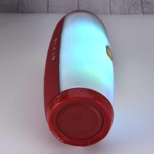 Бездротова Bluetooth колонка з RGB підсвічуванням T&G TG165C-LED зі світломузикою, USB, microSD, FM радіо Red - зображення 8