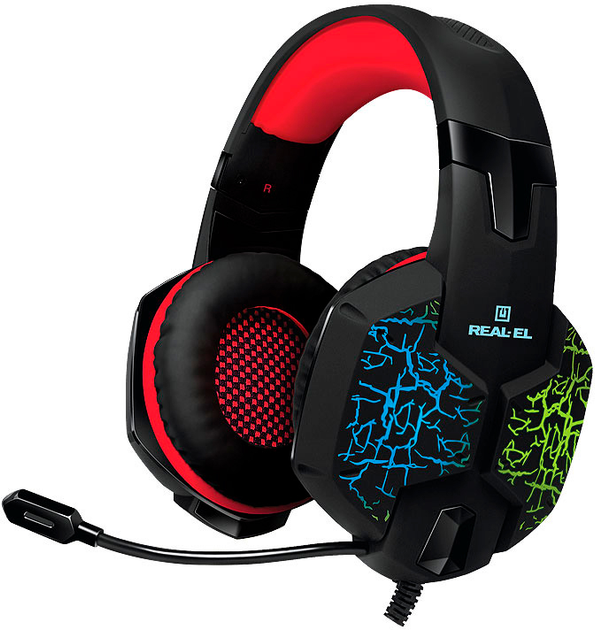 Навушники Real-El GDX-7750 Black-red (EL124100048) - зображення 1