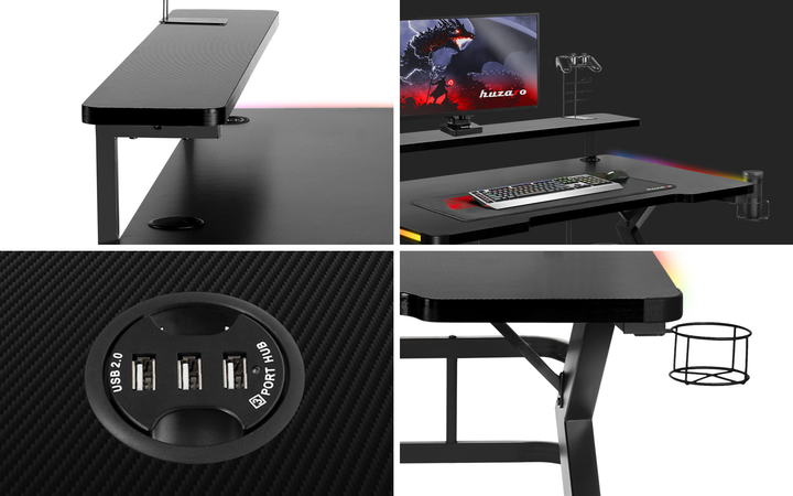 Biurko gamingowe Huzaro Hero 5.0 RGB - obraz 7