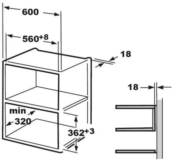 Вбудована мікрохвильова піч Amica AMMB20E3SGI X-TYPE - зображення 7