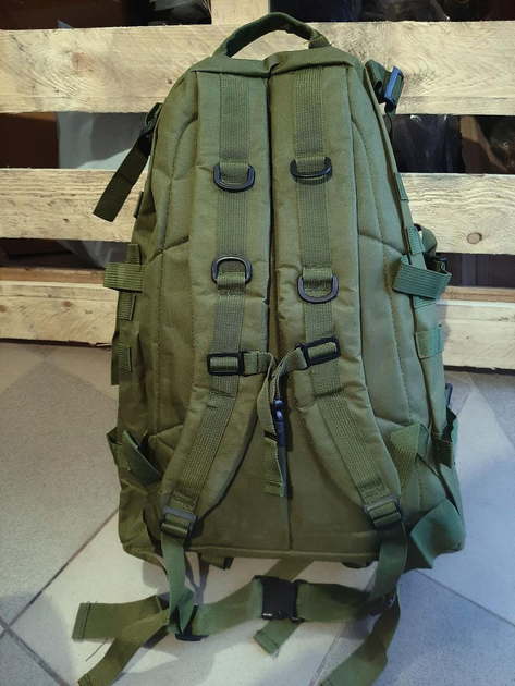 Тактичний похідний рюкзак Military військовий водовідштовхуючий рюкзак 30 л 49x34x16 см Хакі - зображення 2