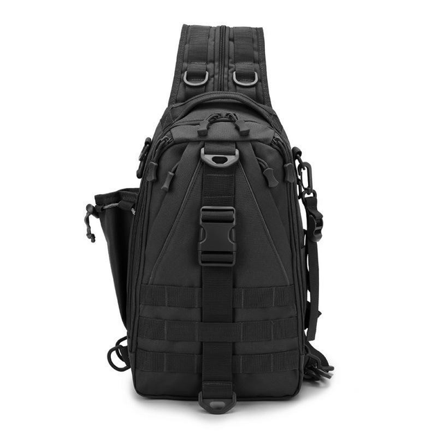 Чоловіча сумка рюкзак METR+ армійська барсетка месенджер 37х20х15 см Чорний - зображення 2