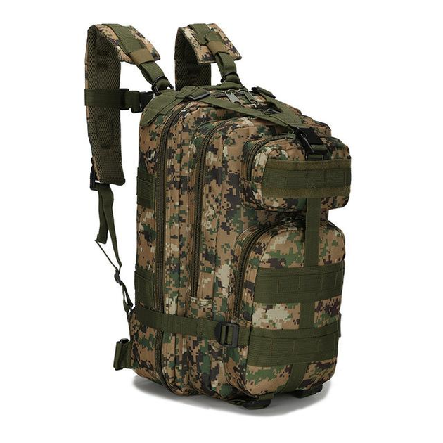 Тактичний похідний рюкзак Military військовий водовідштовхуючий рюкзак 25 л 45х24х22 см камуфляж - зображення 1