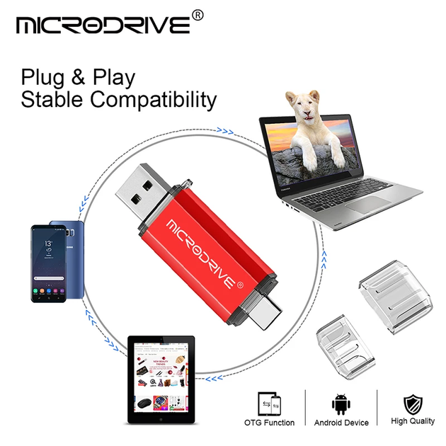Металева USB Флешка 2в1 512GB Type-C/USB2.0 для комп'ютера телефону MicroDrive 512GB Сірий - Фото 3 Металева USB Флешка 2в1 512GB Type-C/USB2.0 для комп'ютера телефону MicroDrive 512GB Сірий - зображення 3