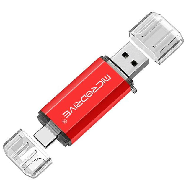 Металлическая USB Флешка 2в1 64GB Type-C/USB 2.0 для телефона ...
