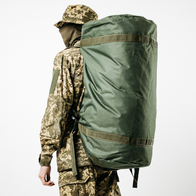Баул армейский хаки, сумка баул армейский 100 л тактический баул, тактический баул-рюкзак - изображение 2