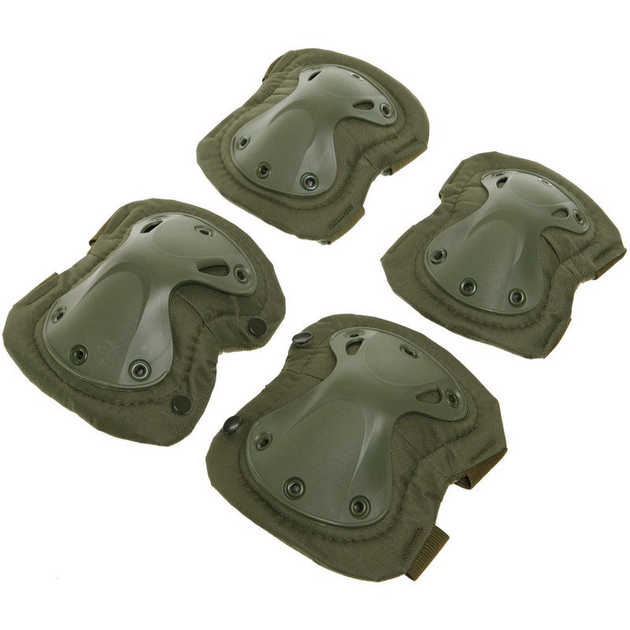 Тактические наколенники и налокотники Knee-Pads защитные анатомической формы олива (армейские для военных ВСУ с быстрым сбросом) YL7548-O - изображение 1